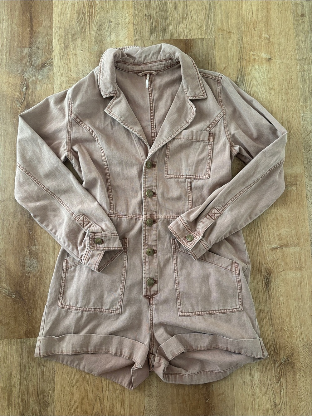 Free People Mauve Utility Romper